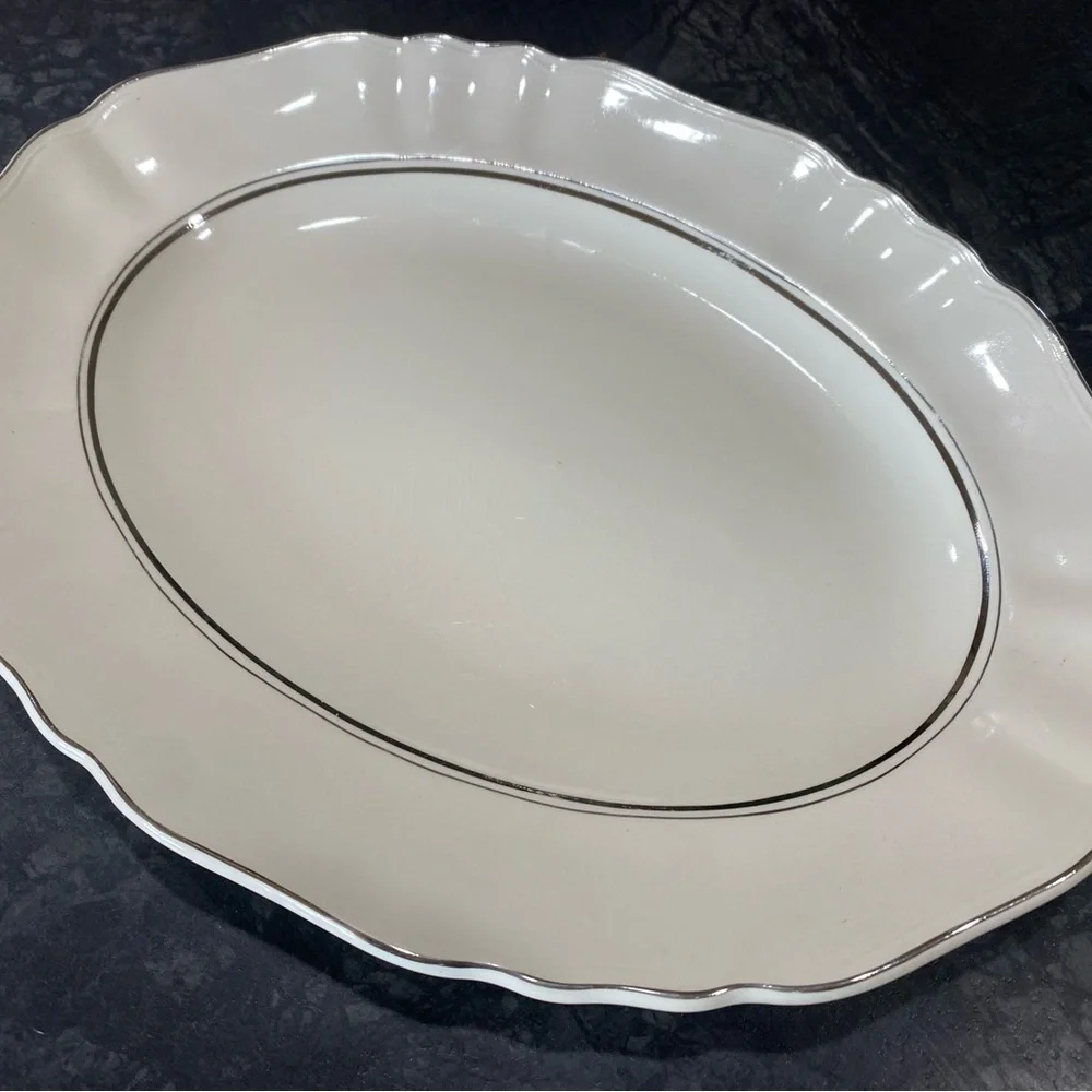 Elegant Cream Oval Serving Platter